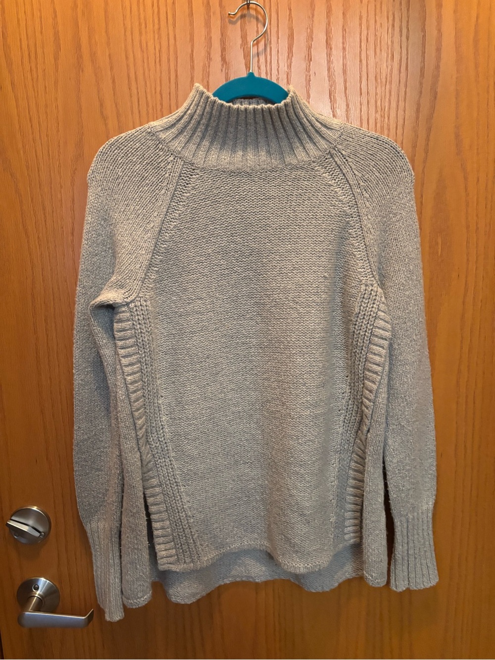 American Eagle Outfitters Grey Ribbed Mock Neck Sweater